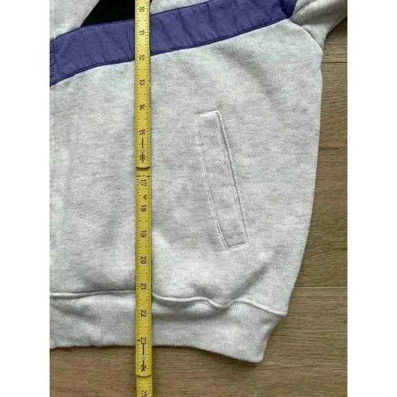 Vintage 80s Adidas Full Zip Sweatshirt Jacket Trefoil Men's M Gray Retro - Picture 10 of 14